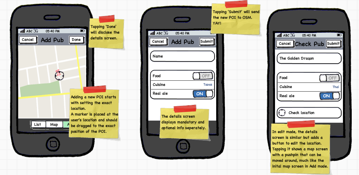 Screenshot of Balsamiq Mockups. Copyright by Balsamiq. Image: "iPhone POI editor - screen 4" by Martijn van Exel. Via flickr.com. License: Attribution-ShareAlike 2.0 Generic (CC BY-SA 2.0) Link: https://flic.kr/p/6HHDTq 